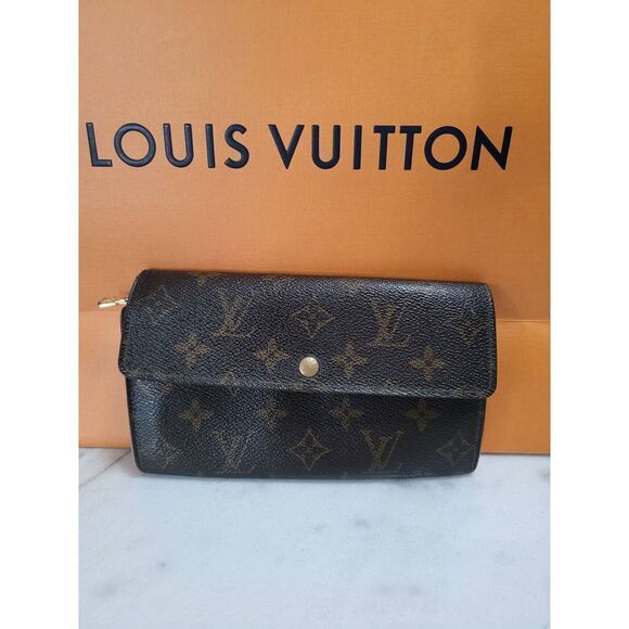 Louis Vuitton Monogram Bifold Sarah Long Wallet.  TH0958 - Picture 1 of 6